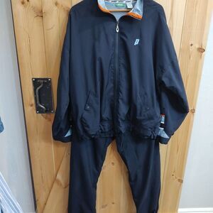 Vtg Prince Track Suit Sz Large 2 Piece Windbreaker 80s 90s Zip Ankle Baggy‎ Navy
